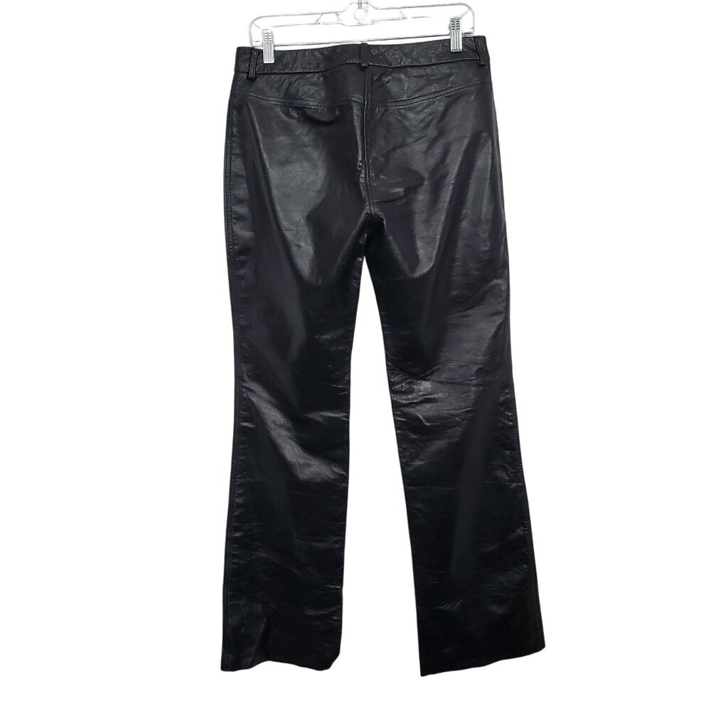 Express Juniors Size 7 8 Pants Leather Flared Vintage Retro Pockets Lined NWT - Picture 2 of 11